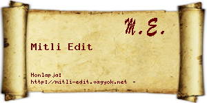 Mitli Edit névjegykártya